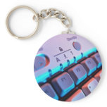 Closer view of computer keyboard keychains