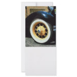 Closeup of Car Wheel rack cards