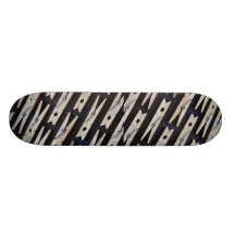 Clothes pins in rows skate board deck