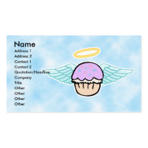 cloud background, cupcake angel no text, Name, ... Business Card Templates
