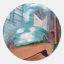 Cloud Gate in Millennium Park Round Sticker
