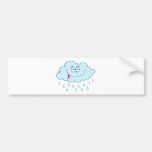 Cloud Raining Mascot Cartoon Character Bumper Sticker