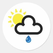 Cloud Sun Rain Symbol Sticker