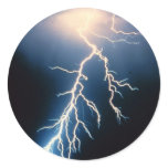 Cloud to Ground Lightning Round Stickers