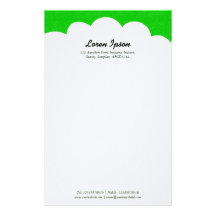 Cloud Top - Green Customized Stationery