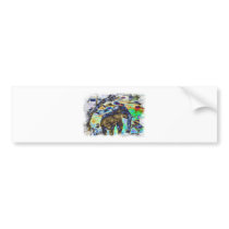 Clouded-Colour- Elephant Bumper Sticker