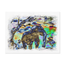 Clouded-Colour- Elephant Post Card