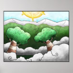 clouded trees... print