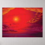 Clouds and Sunset over Sea posters