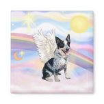 Clouds - Australian Cattle Dog Angel - Square magnets