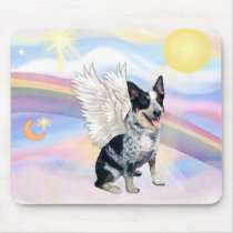 Clouds - Australian Cattle Dog Angel - Square Mouse Mat
