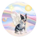 Clouds - Australian Cattle Dog Angel - Square stickers