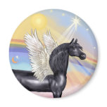 Clouds - Black Arabian Horse Angel magnets