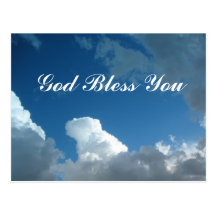 clouds God Bless You Post Card