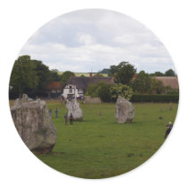 Cloudy Avebury Round Stickers