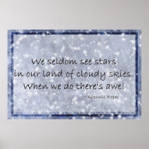 Cloudy blue Sky Star haiku Poster
