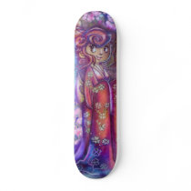 Clovers and Cherry Blossoms Geisha Skateboard Deck