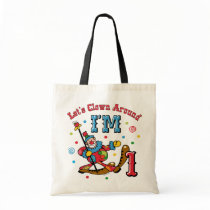 Clown Around 1st Birthday Canvas Bags
