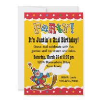 Clown Around 2nd Birthday Party Invitations