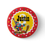 Clown Around 3rd Birthday Custom Button
