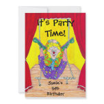 Clown Capers Birthday Party Invitation