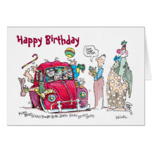 Clown Car Birthday Card