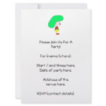 Clown Cartoon. Yellow, red and green. Custom invitations