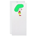 Clown Cartoon. Yellow, red and green. Custom rack cards