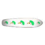 Clown Cartoon. Yellow, red and green. Custom skateboards