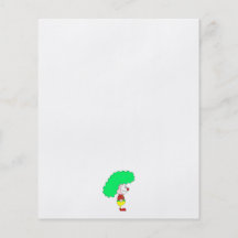 Clown Cartoon. Yellow, red and green. Flyer