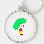 Clown Cartoon. Yellow, red and green. Key Chains