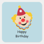 Clown Face Birthday Stickers