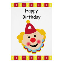 Clown Face Happy Birthday Card