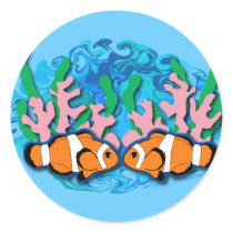 Clown Fish Round Sticker