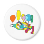 Clown flying by balloon magnets