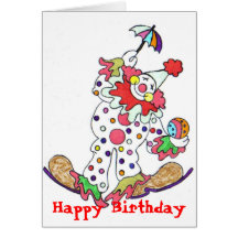 Clown, Happy Birthday Cards