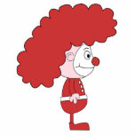 Clown in Red and White. Cartoon. Custom photo sculptures