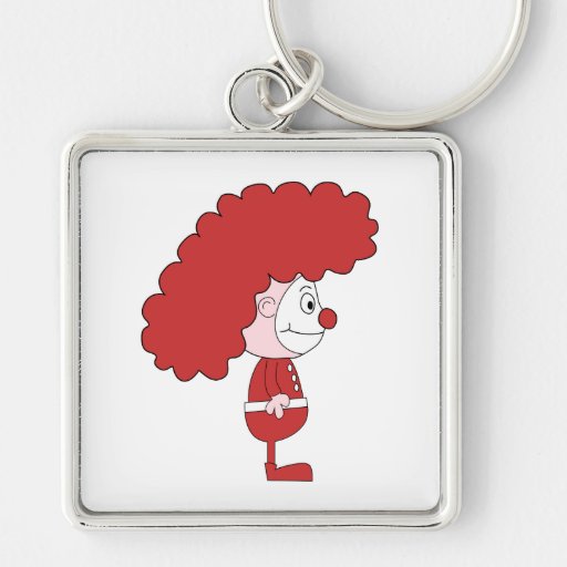 Clown in Red and White. Cartoon. Keychains