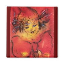 CLOWN IN RED REFRIGERATOR MAGNET