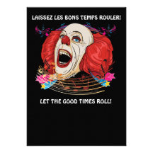 Clown-Mardi-Gras V-1 Custom Invites