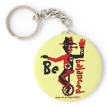 Clown on unicycle abstract graphic art keychain