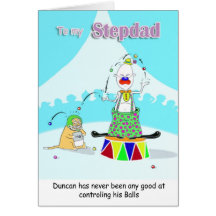 clown step dads fathers day card