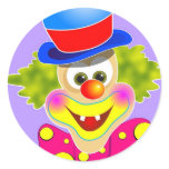 Clown Round Stickers