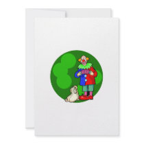 clown with accordian & dog custom invites