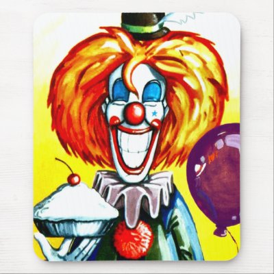 Clown with Pie Painting Mousepads by TheGalacticGroundhog