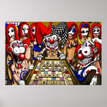 Clowns Playing BoardGames Posters