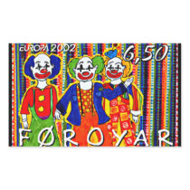 Clowns Stamp Faroe Islands Denmark Rectangular Stickers