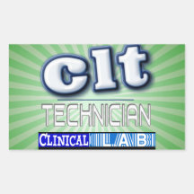 CLT LOGO - CLINICAL LABORATORY  TECHNICIAN RECTANGLE STICKERS