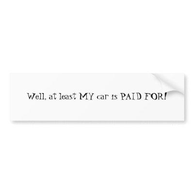 Clunker car bumper sticker