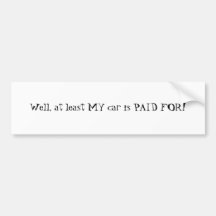 Clunker car bumper sticker